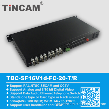 16 Channel Video Fiber Optic Video Transmission (TBC-16V1d)